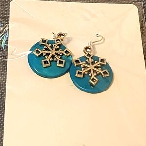 Blue Snowflake Earrings